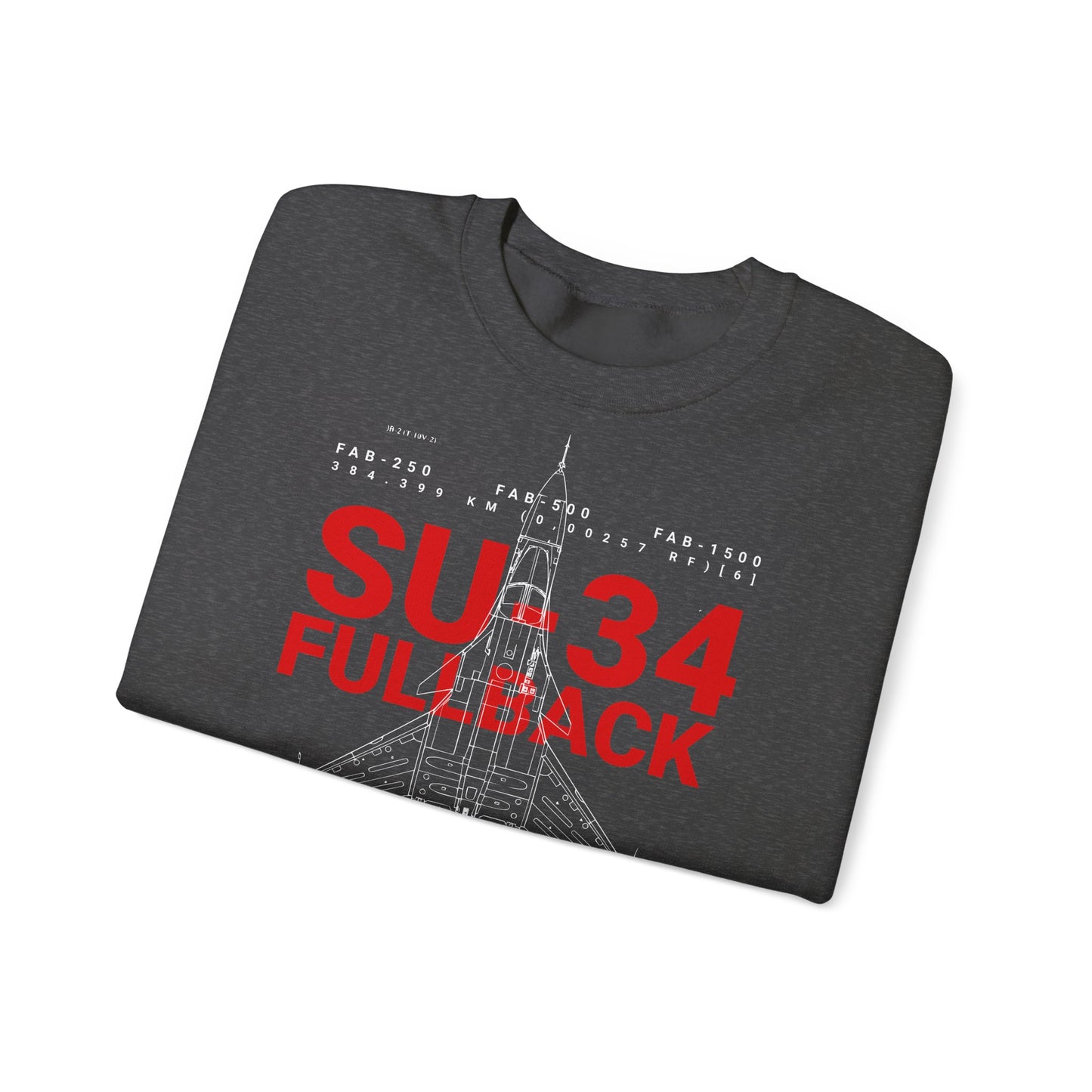 SU-34, sudadera unisex con cuello redondo