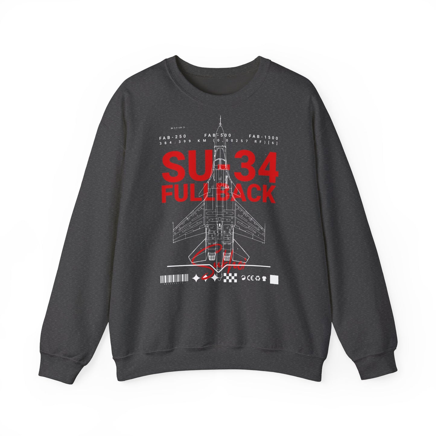 SU-34, sudadera unisex con cuello redondo