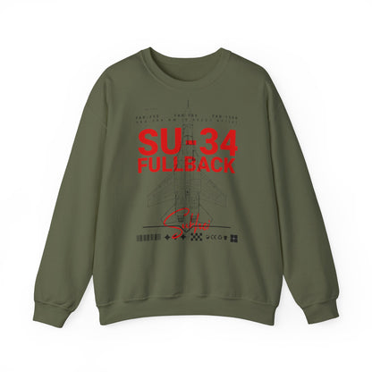 SU-34, sudadera unisex con cuello redondo