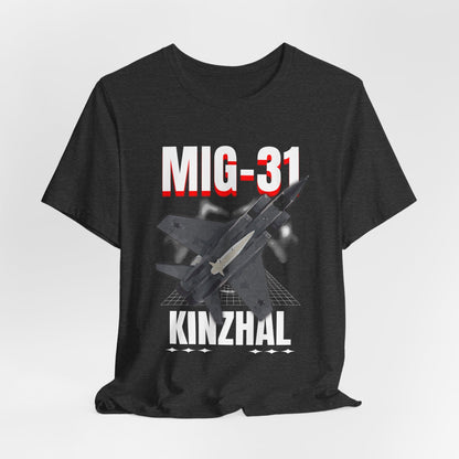 MIG-31 Armado con misil kinzhal, Camiseta de manga corta de punto unisex