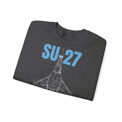 SU-27, sudadera unisex con cuello redondo