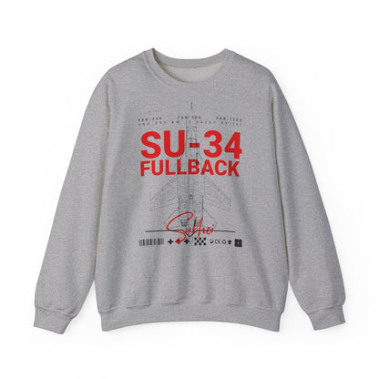 SU-34, sudadera unisex con cuello redondo