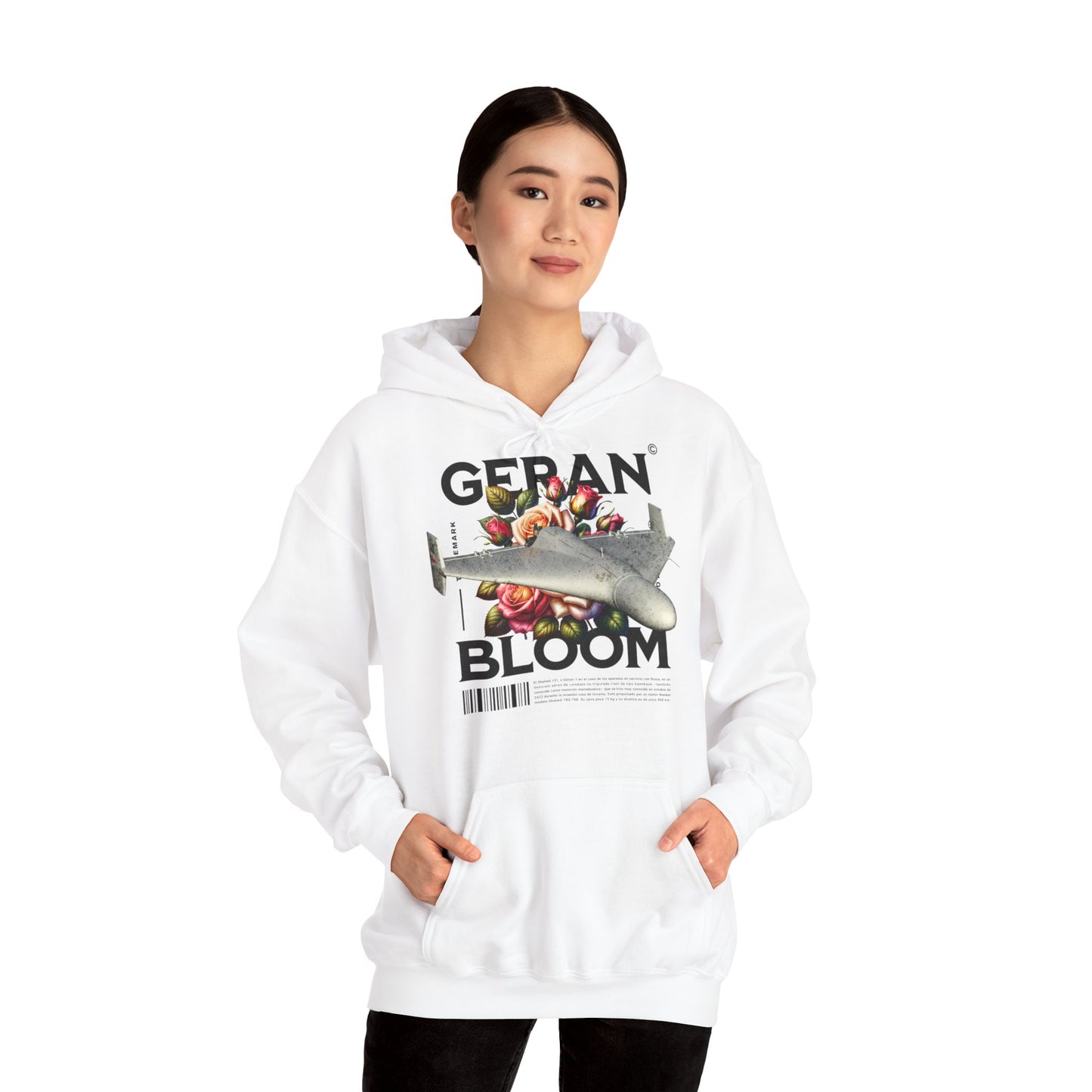 Dron geran, Sudadera con capucha unisex Heavy Blend™