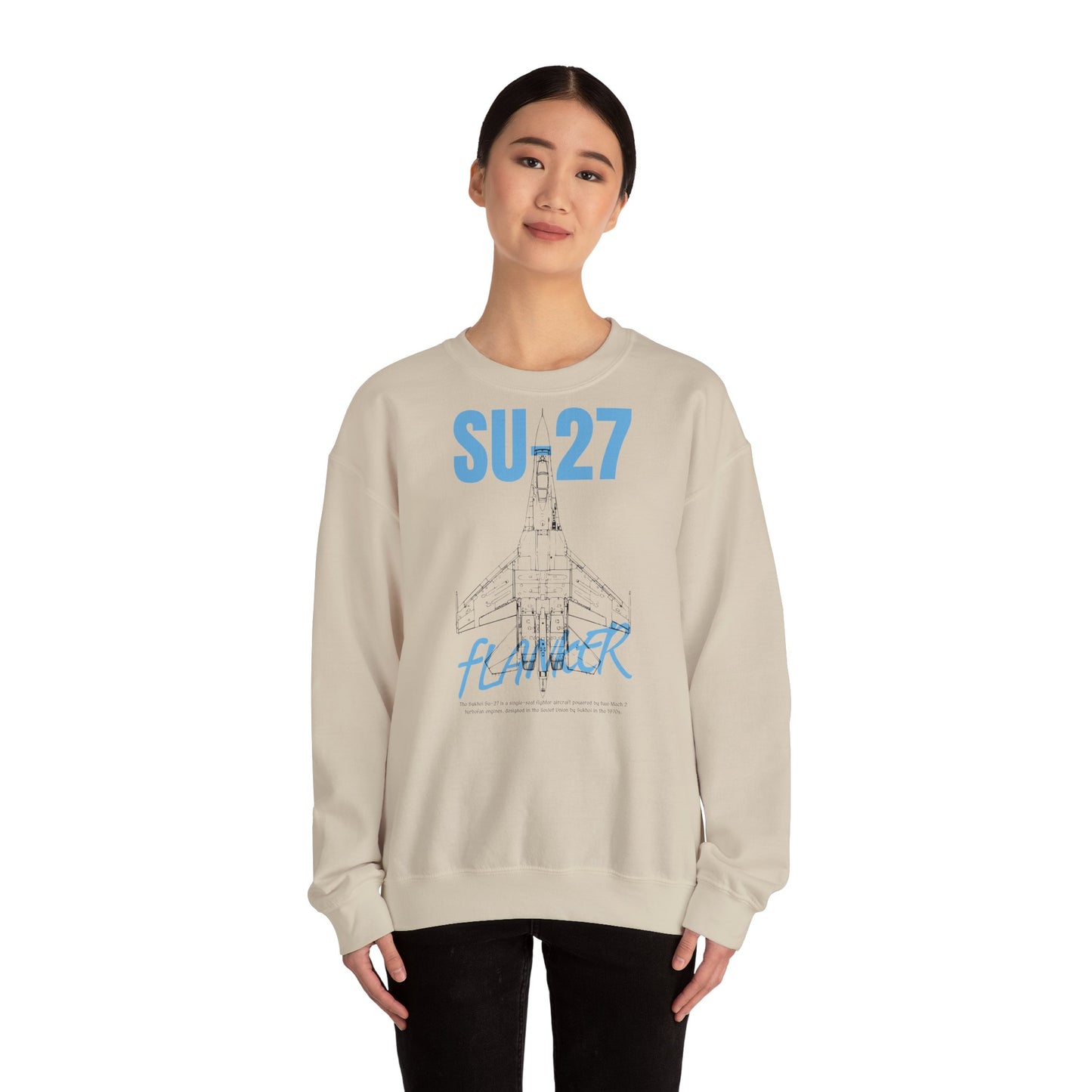 SU-27, sudadera unisex con cuello redondo