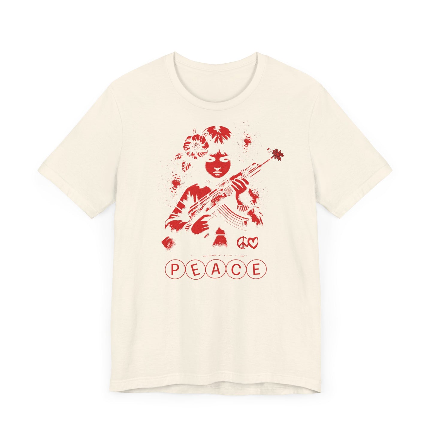 Peace, Camiseta de manga corta de punto unisex