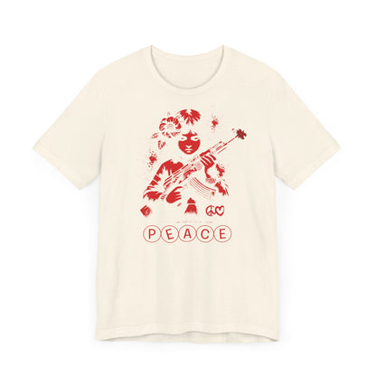 Peace, Camiseta de manga corta de punto unisex