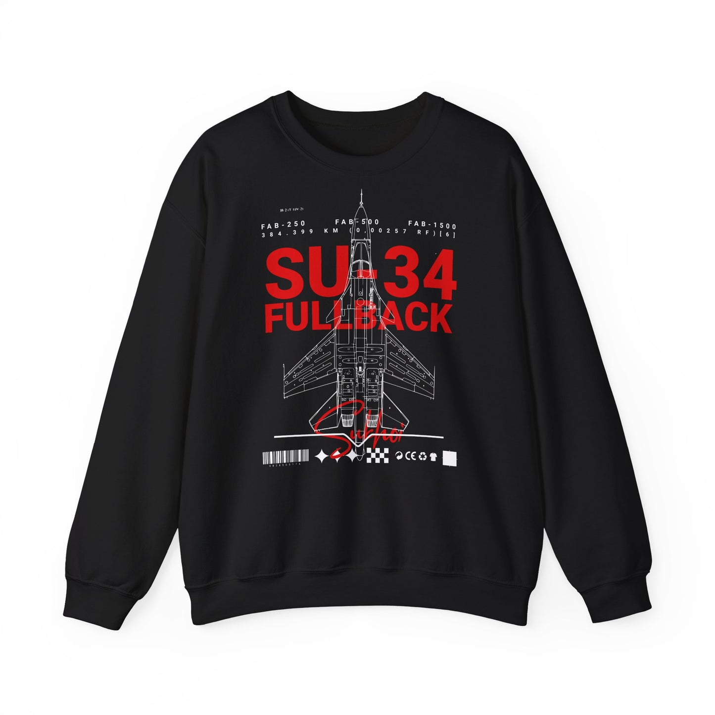 SU-34, sudadera unisex con cuello redondo