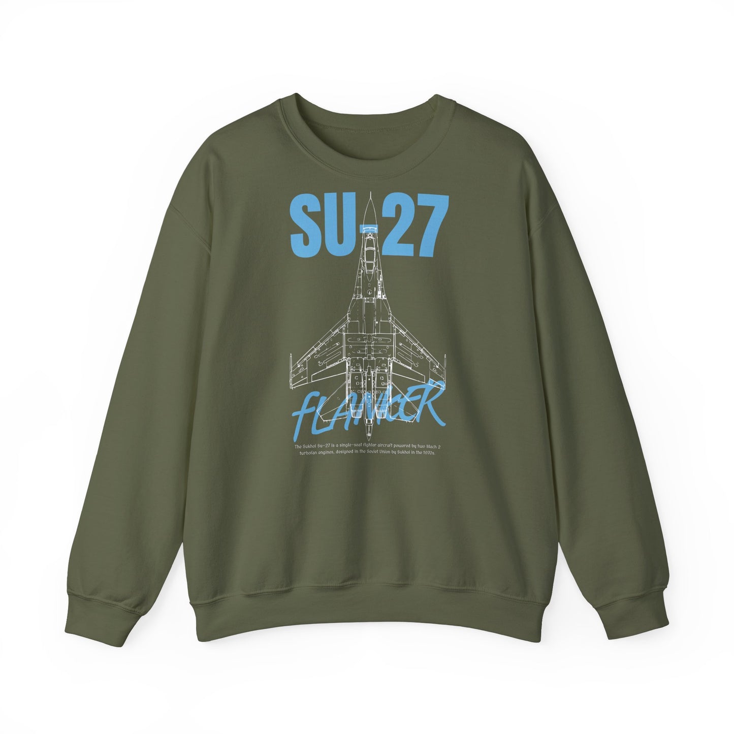 SU-27, sudadera unisex con cuello redondo