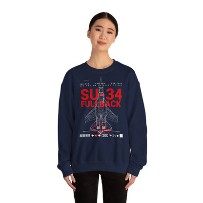 SU-34, sudadera unisex con cuello redondo