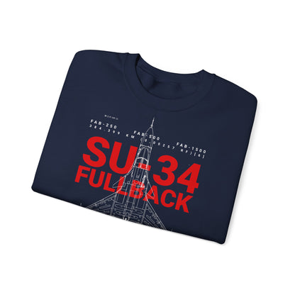 SU-34, sudadera unisex con cuello redondo