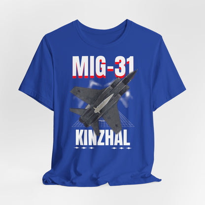 MIG-31 Armado con misil kinzhal, Camiseta de manga corta de punto unisex