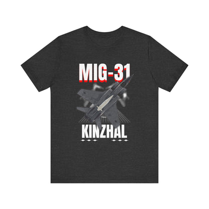 MIG-31 Armado con misil kinzhal, Camiseta de manga corta de punto unisex