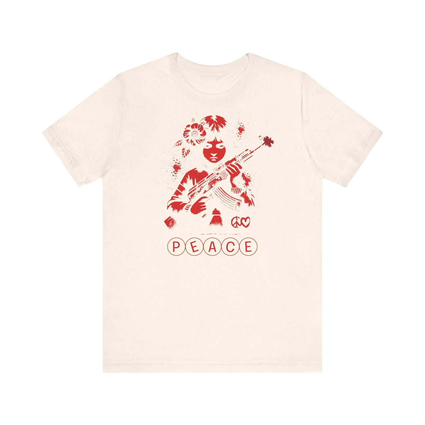 Peace, Camiseta de manga corta de punto unisex