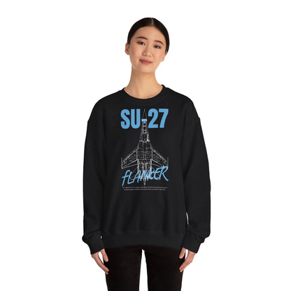 SU-27, sudadera unisex con cuello redondo