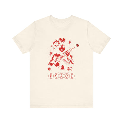 Peace, Camiseta de manga corta de punto unisex