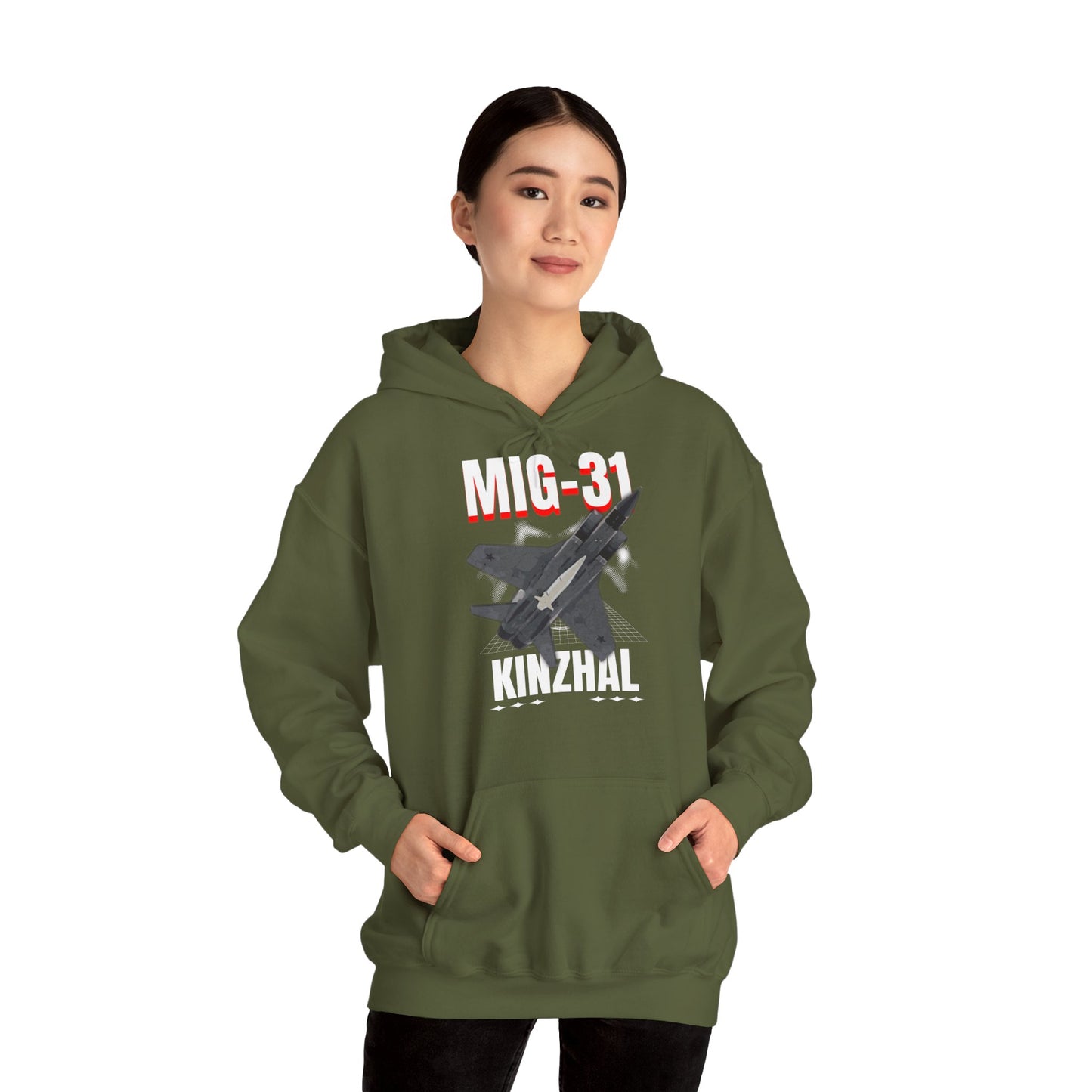 MIG-31 Armado con misil kinzhal, Sudadera con capucha unisex Heavy Blend™