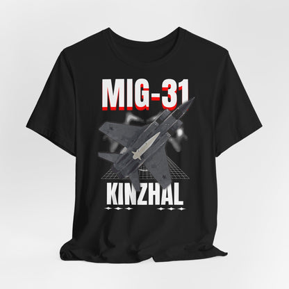 MIG-31 Armado con misil kinzhal, Camiseta de manga corta de punto unisex