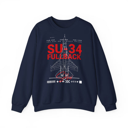 SU-34, sudadera unisex con cuello redondo