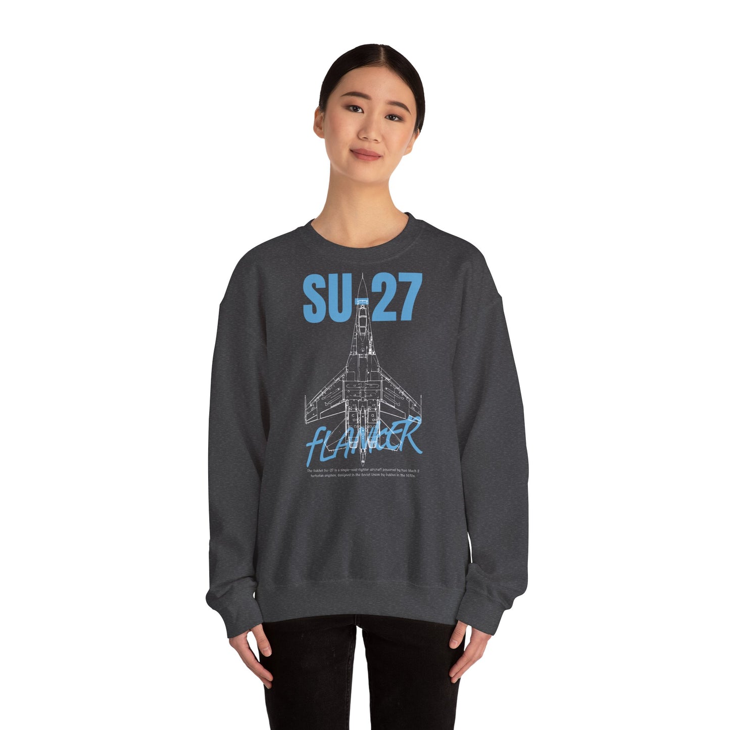 SU-27, sudadera unisex con cuello redondo