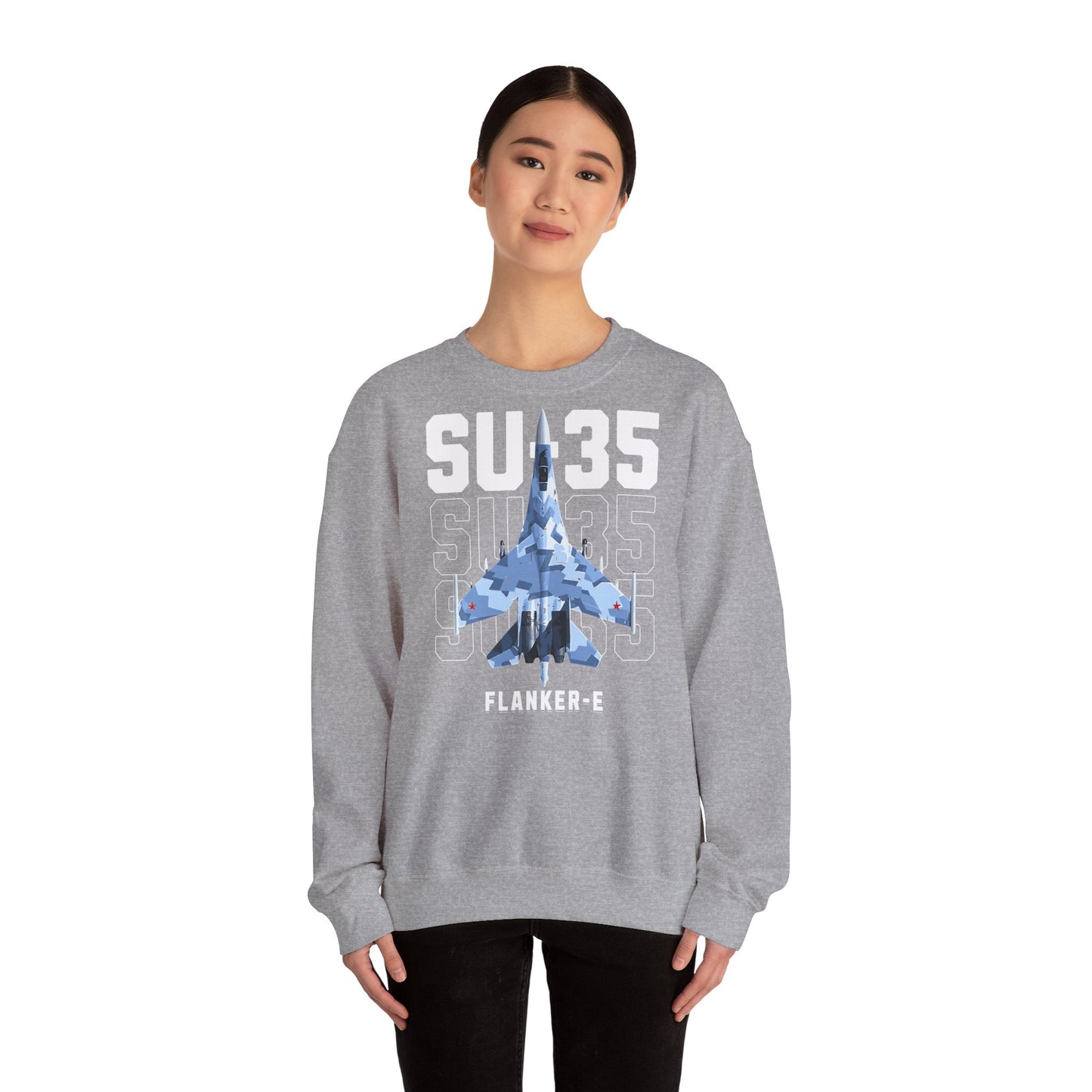 SU-35, sudadera unisex con cuello redondo