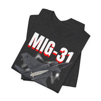 MIG-31 Armado con misil kinzhal, Camiseta de manga corta de punto unisex