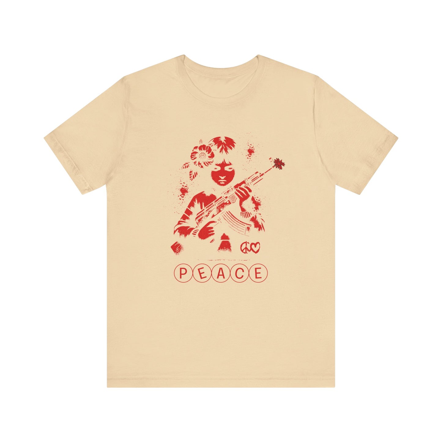 Peace, Camiseta de manga corta de punto unisex