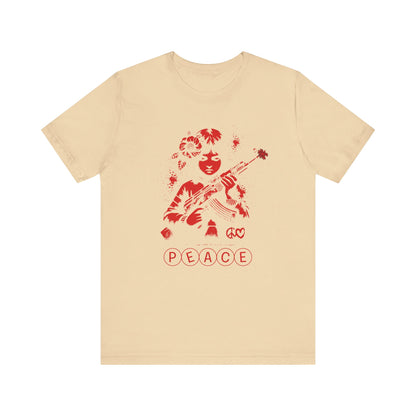 Peace, Camiseta de manga corta de punto unisex