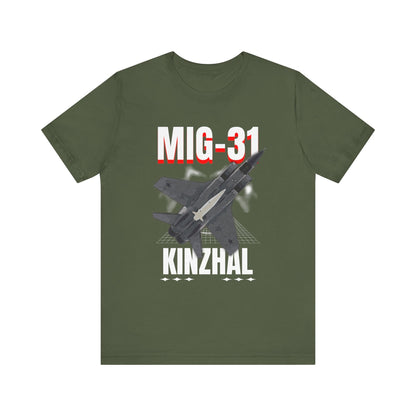 MIG-31 Armado con misil kinzhal, Camiseta de manga corta de punto unisex