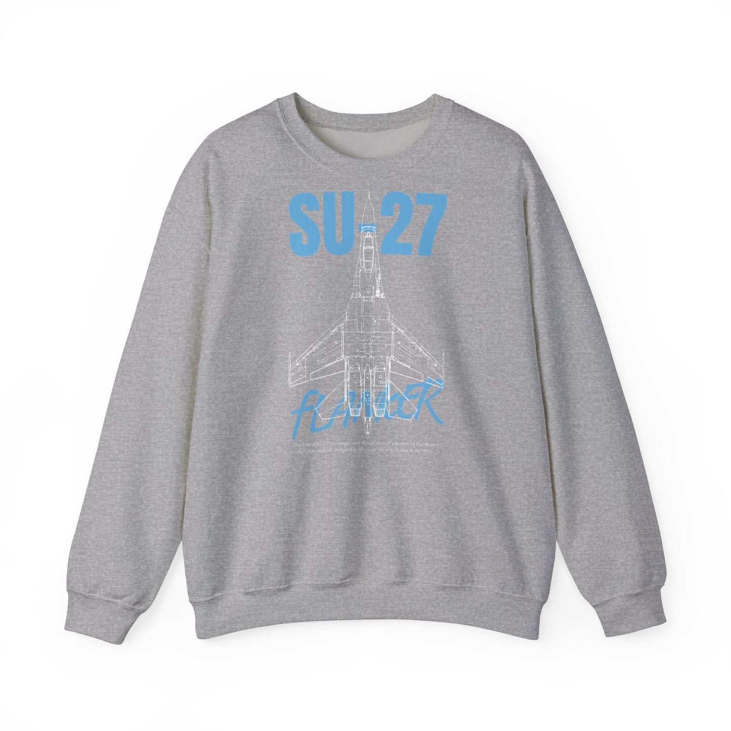 SU-27, sudadera unisex con cuello redondo